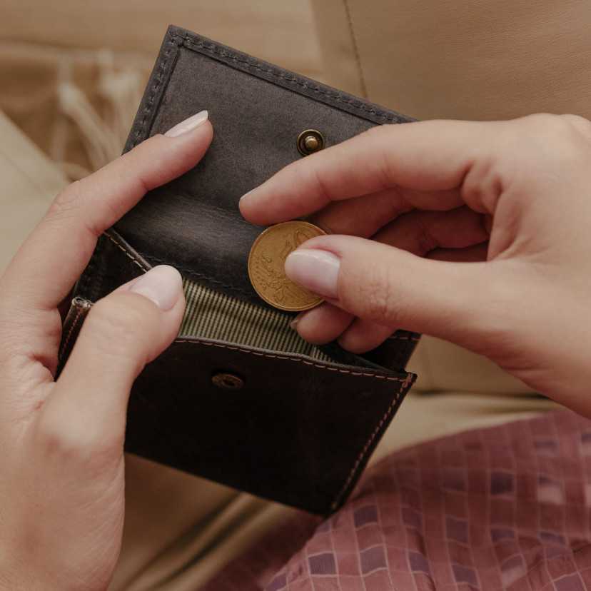 con due scomparti BAWAKO Portafoglio portamonete in vera pelle portachiavi Mini Coin Purse chiusura lampo portamonete piccolo portamonete per uomo e donna