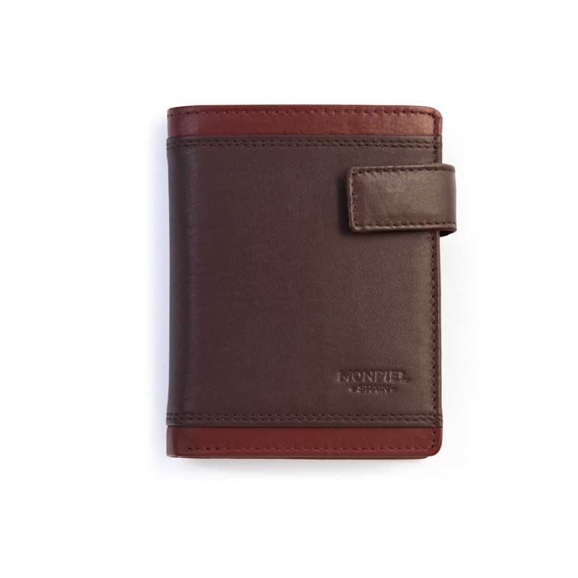 Cartera de piel Hombre con Broche y Monedero Lago Color Marrón