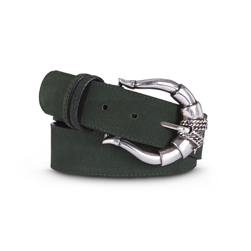 Wide Belt with Silver Buckle