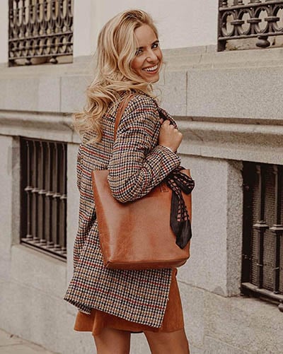 bolso cuero de piel